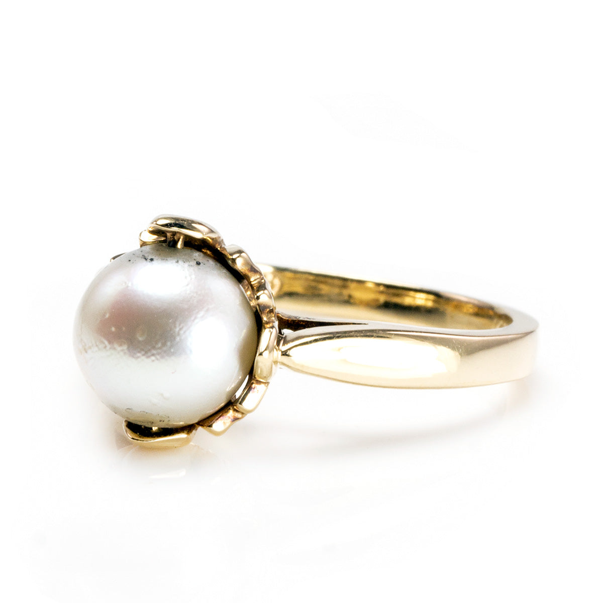 Great Lakes Boutique 14k Gold Lotus Flower Pearl Ring