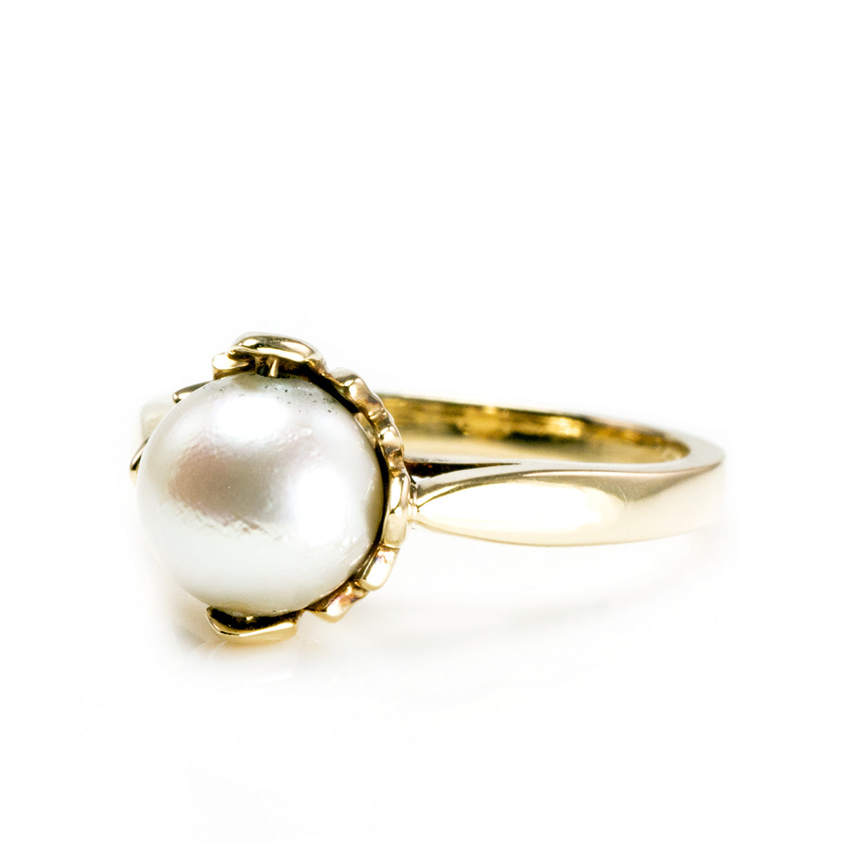 Great Lakes Boutique 14k Gold Lotus Flower Pearl Ring