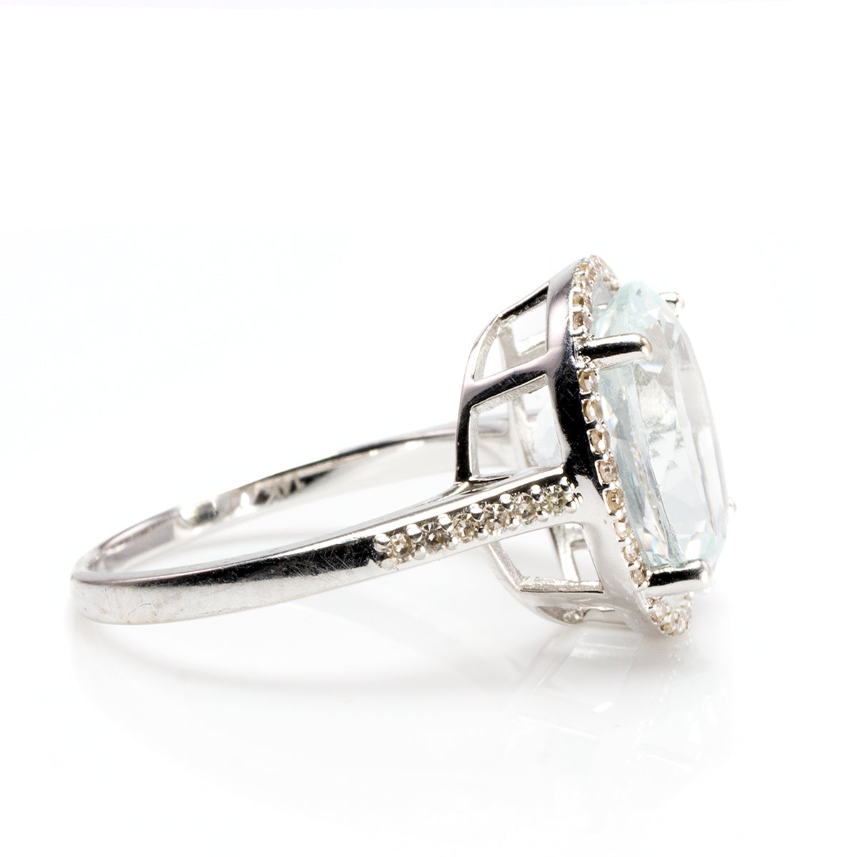 Great Lakes Boutique 14k White Gold Aquamarine &amp; Diamond Ring
