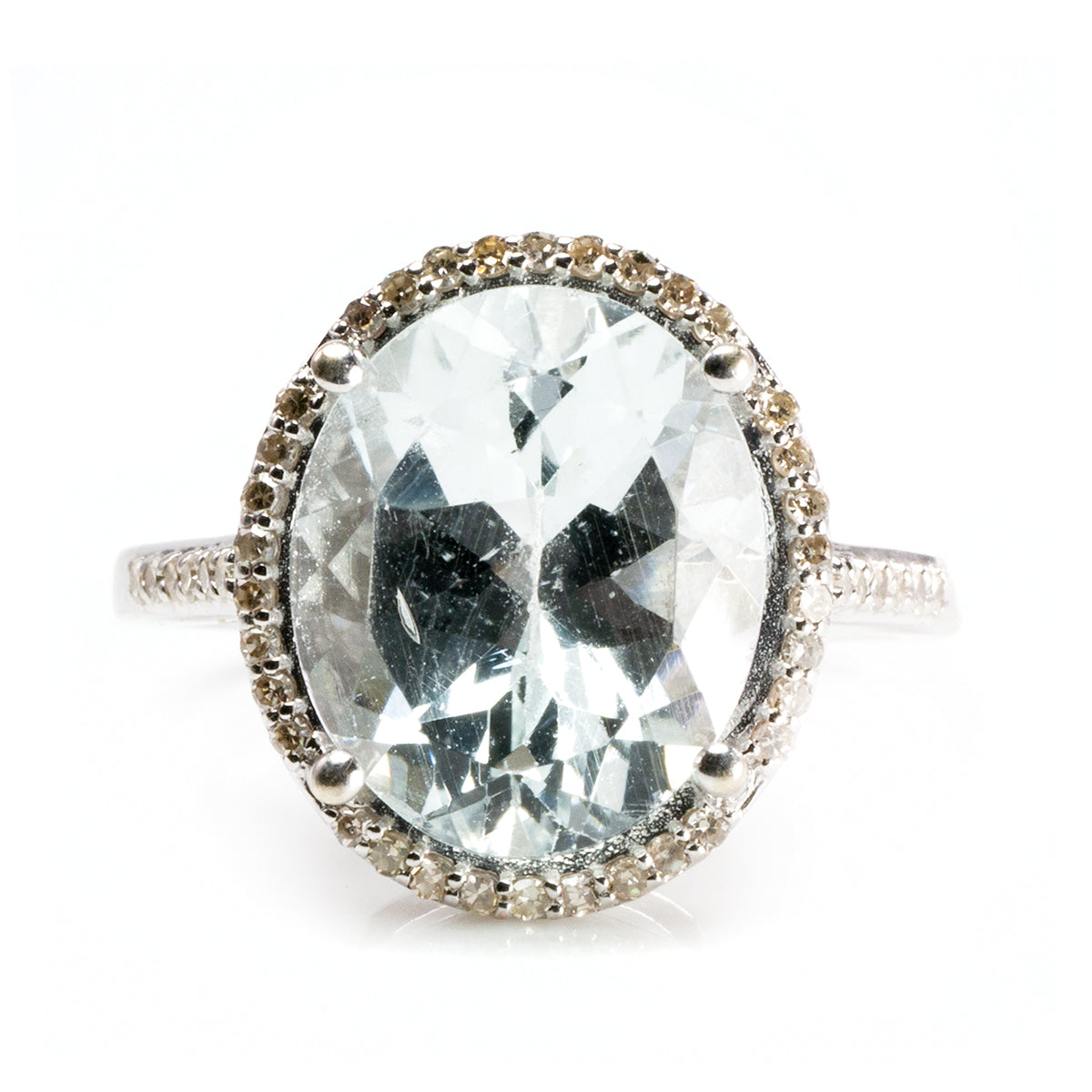Great Lakes Boutique 14k White Gold Aquamarine &amp; Diamond Ring
