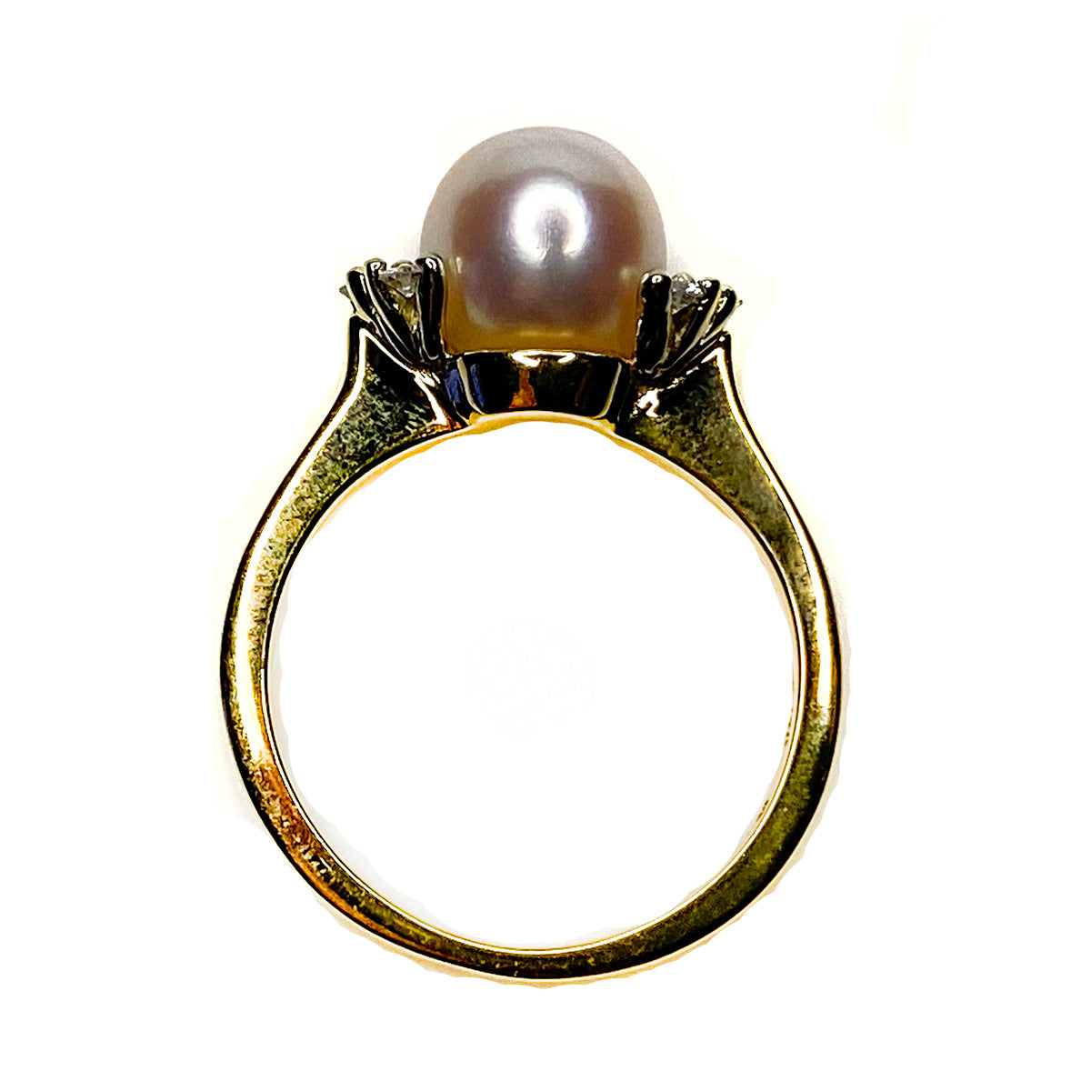 Great Lakes Boutique 14 k Yellow Gold Pearl &amp; Diamond Ring