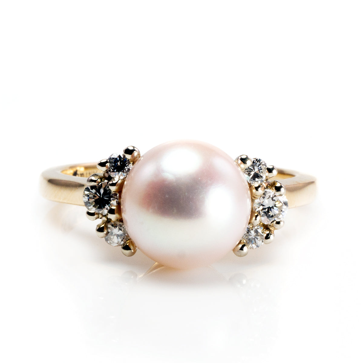 Great Lakes Boutique 14 k Yellow Gold Pearl &amp; Diamond Ring