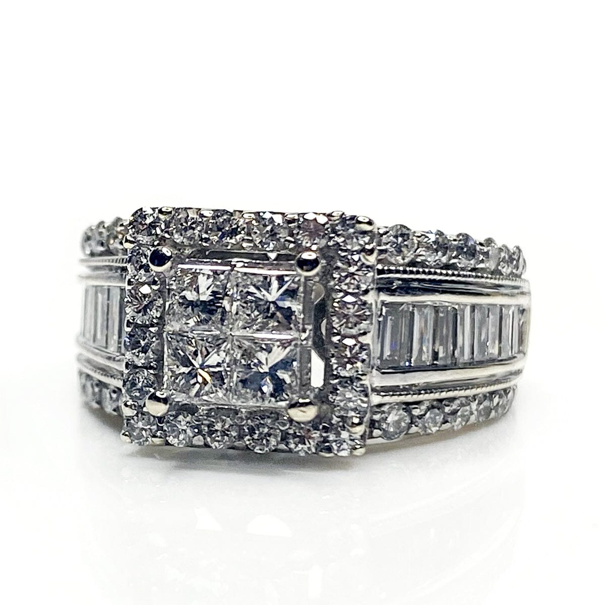Great Lakes Boutique 14k White Gold Princessa Halo Diamond Ring