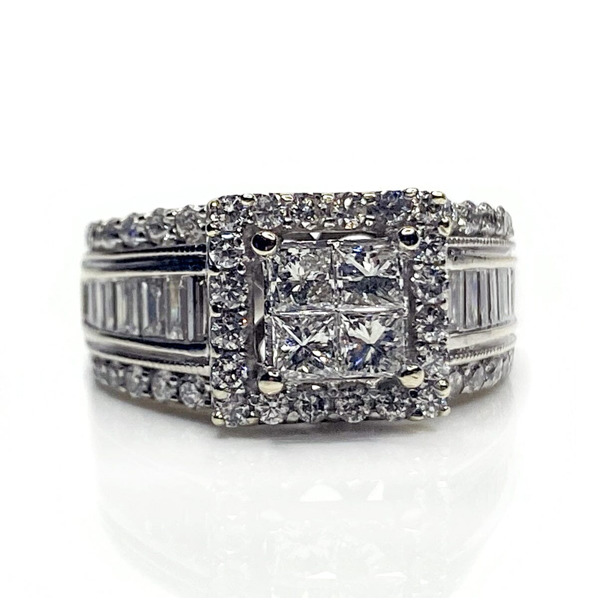 Great Lakes Boutique 14k White Gold Princessa Halo Diamond Ring