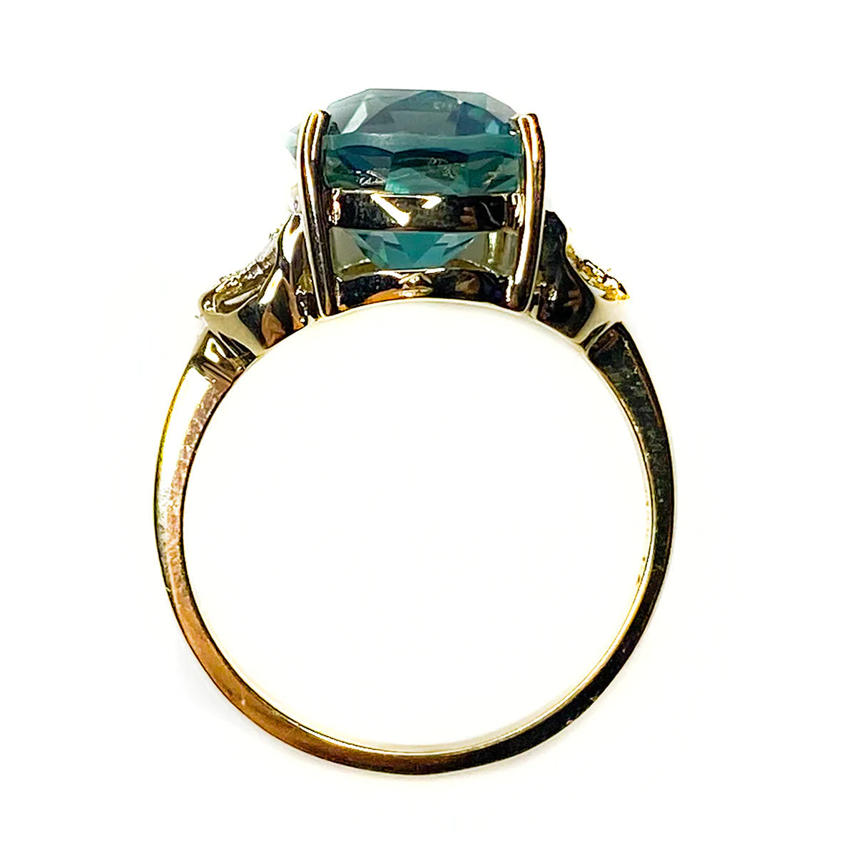 Green Chalcedony and .20 ct. t.w. White Topaz Ring in 18kt Gold Over  Sterling | Ross-Simons