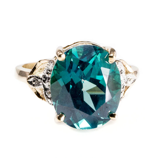 10 k Yellow Gold Green Topaz Ring