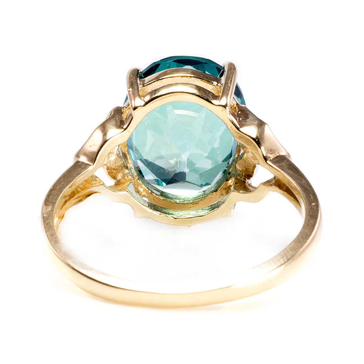 Yellow Gold Sky Blue Topaz Ring | Augustine Jewels London