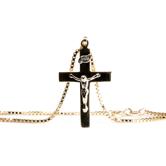 10 k Yellow Gold Crucifix with Necklace