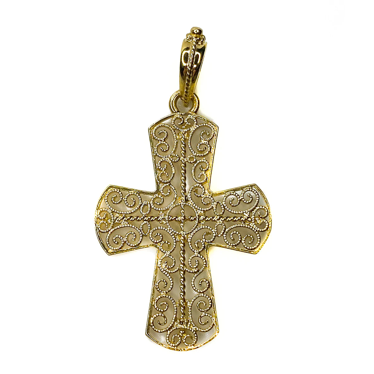 Great Lakes Boutique 18 k Filigree Cross Pendant