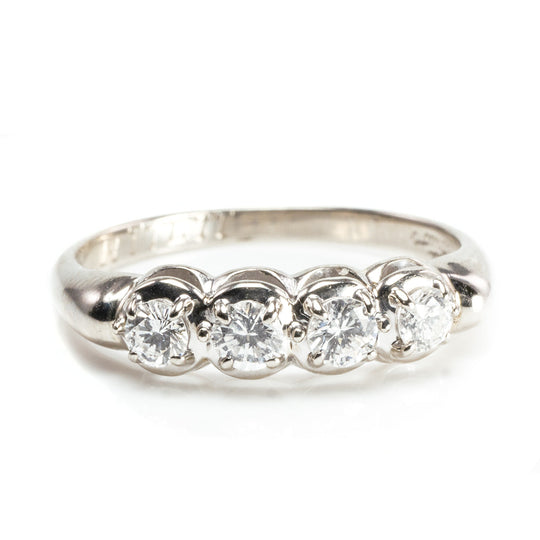 14 k White Gold & Diamond Ring