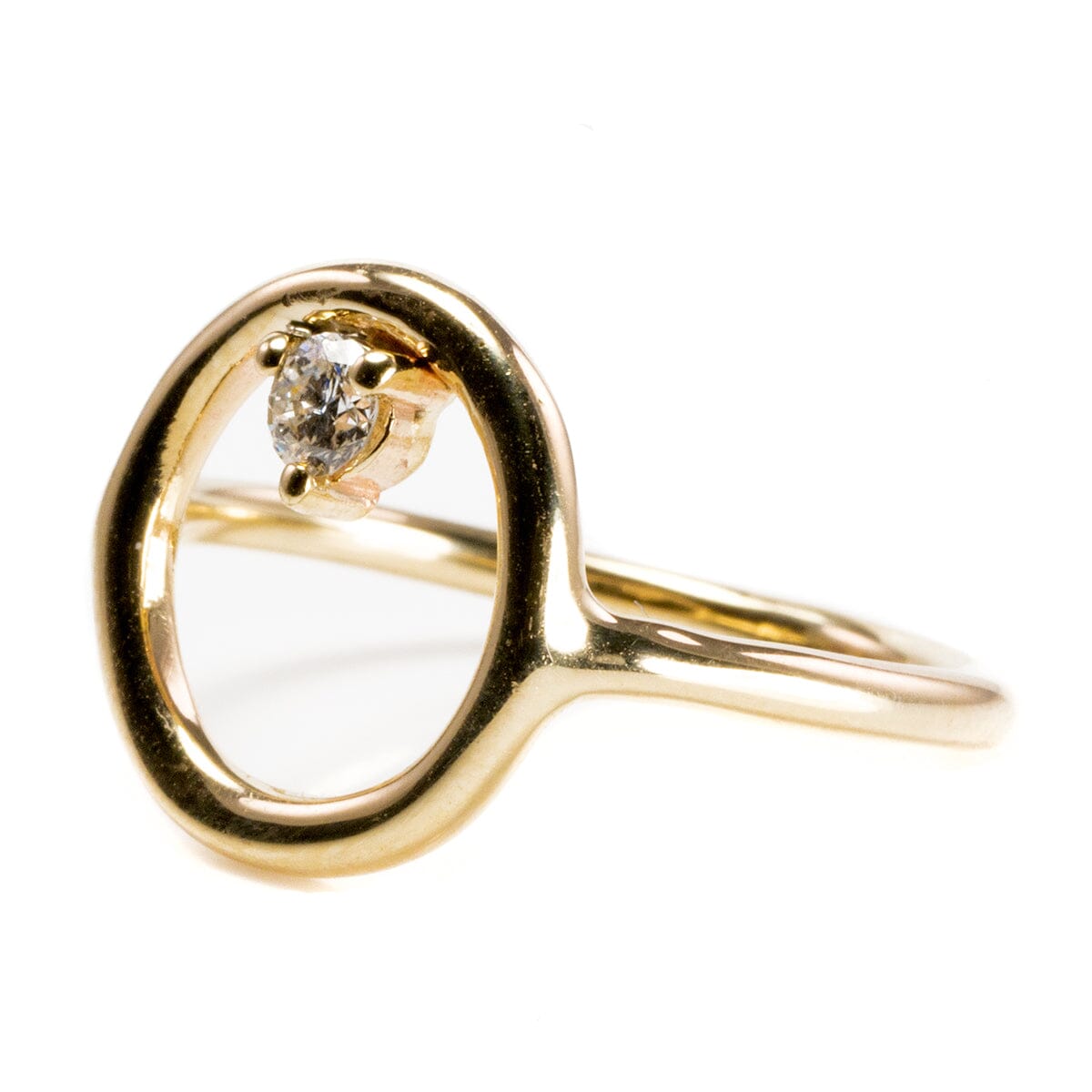 Great Lakes Boutique 14 k Gold Open Circle Diamond Ring