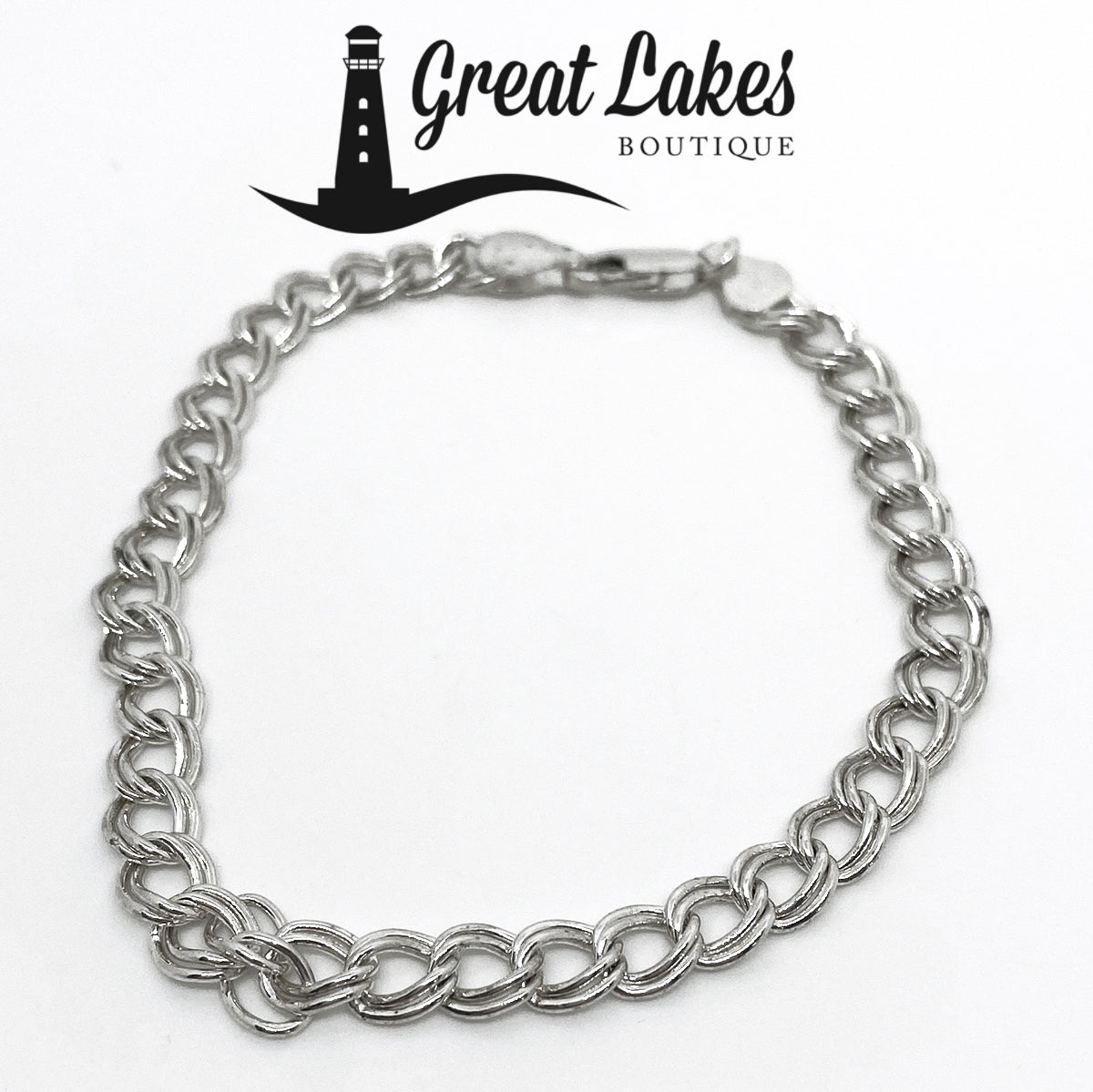 Great Lakes Boutique Silver Link Charm Bracelet