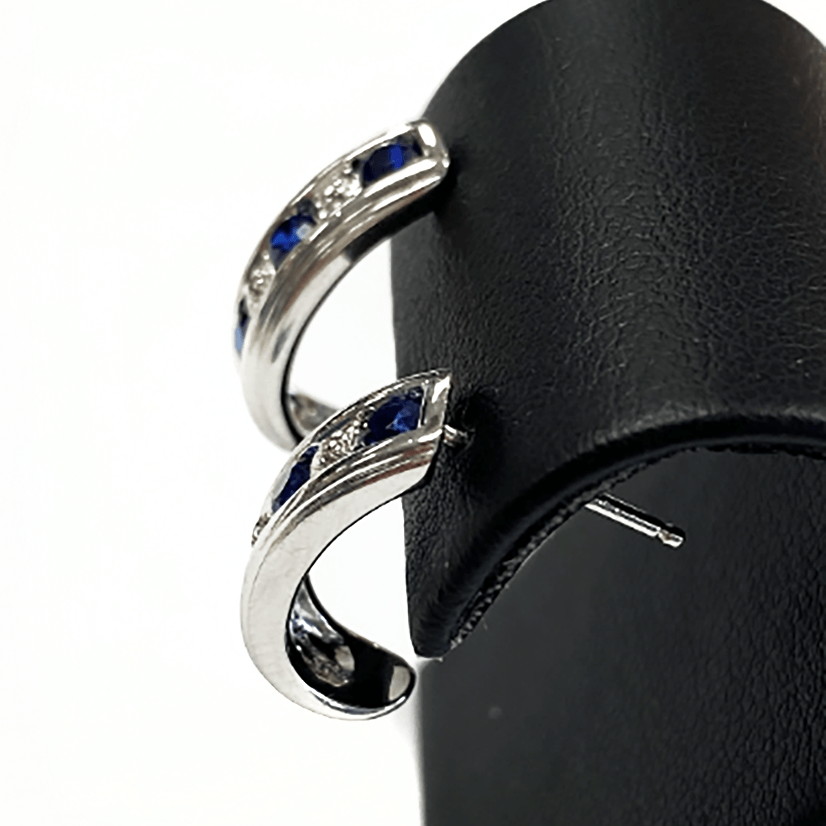 Great Lakes Boutique Silver Sapphire &amp; Diamond Chip Earrings