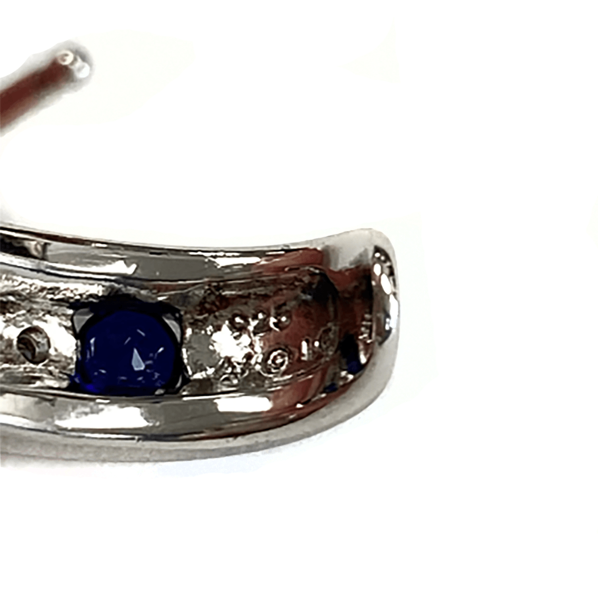 Great Lakes Boutique Silver Sapphire &amp; Diamond Chip Earrings