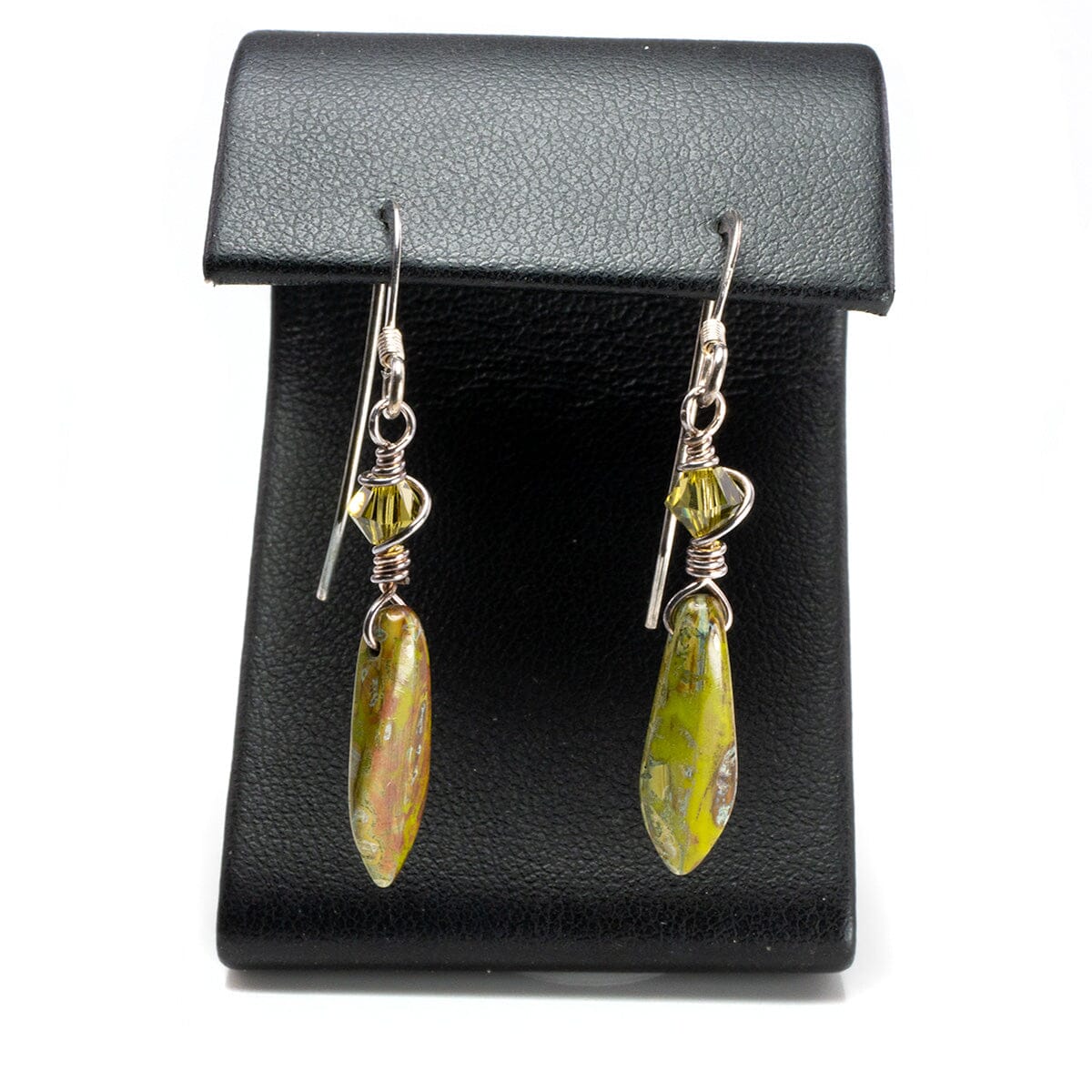 Great Lakes Boutique Silver &amp; Green Gemstone Dangle Earrings