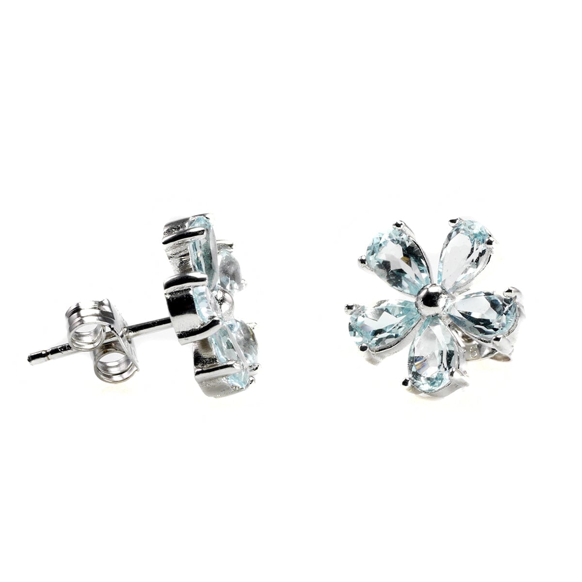 Great Lakes Boutique Silver and Cubic Zirconia Floral Earrings