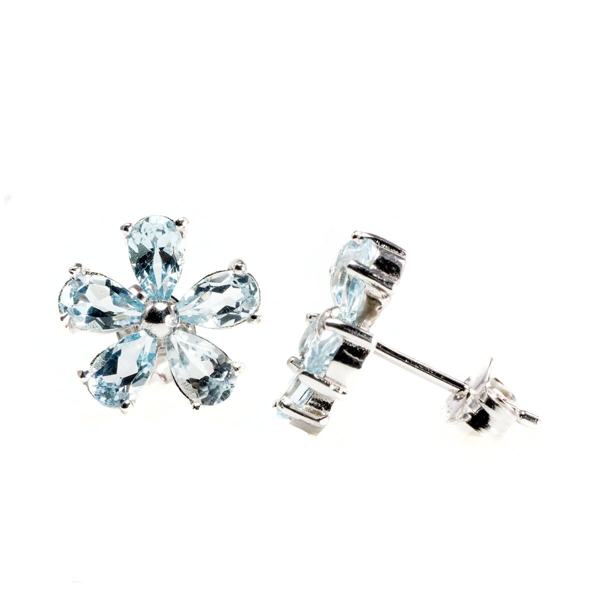 Great Lakes Boutique Silver and Cubic Zirconia Floral Earrings