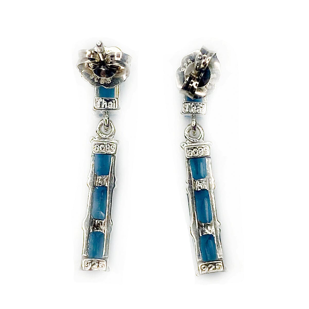 Great Lakes Boutique Silver and Blue Cubic Zirconia Dangle Earrings