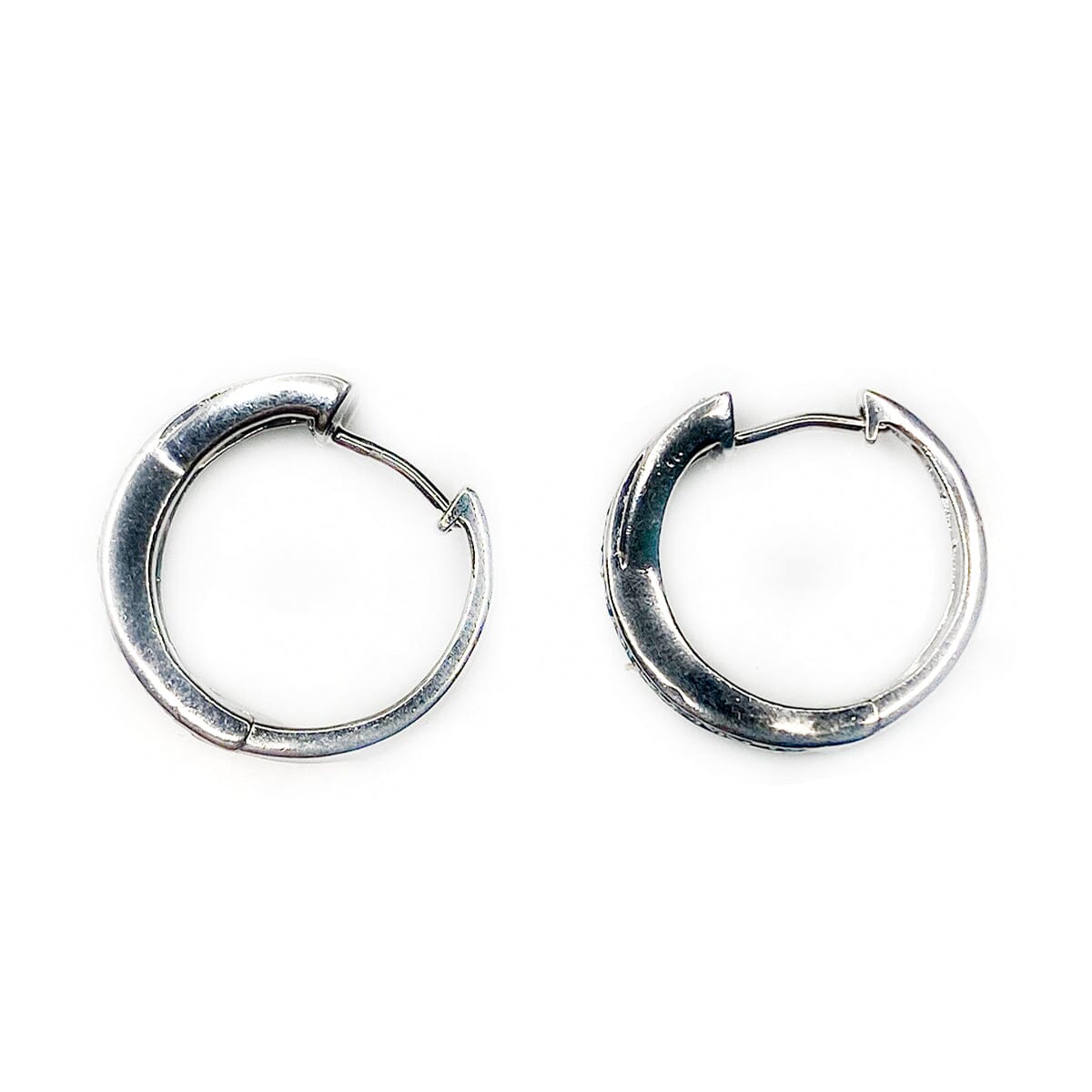 Great Lakes Coin Silver Blue and White Diamond Earrings