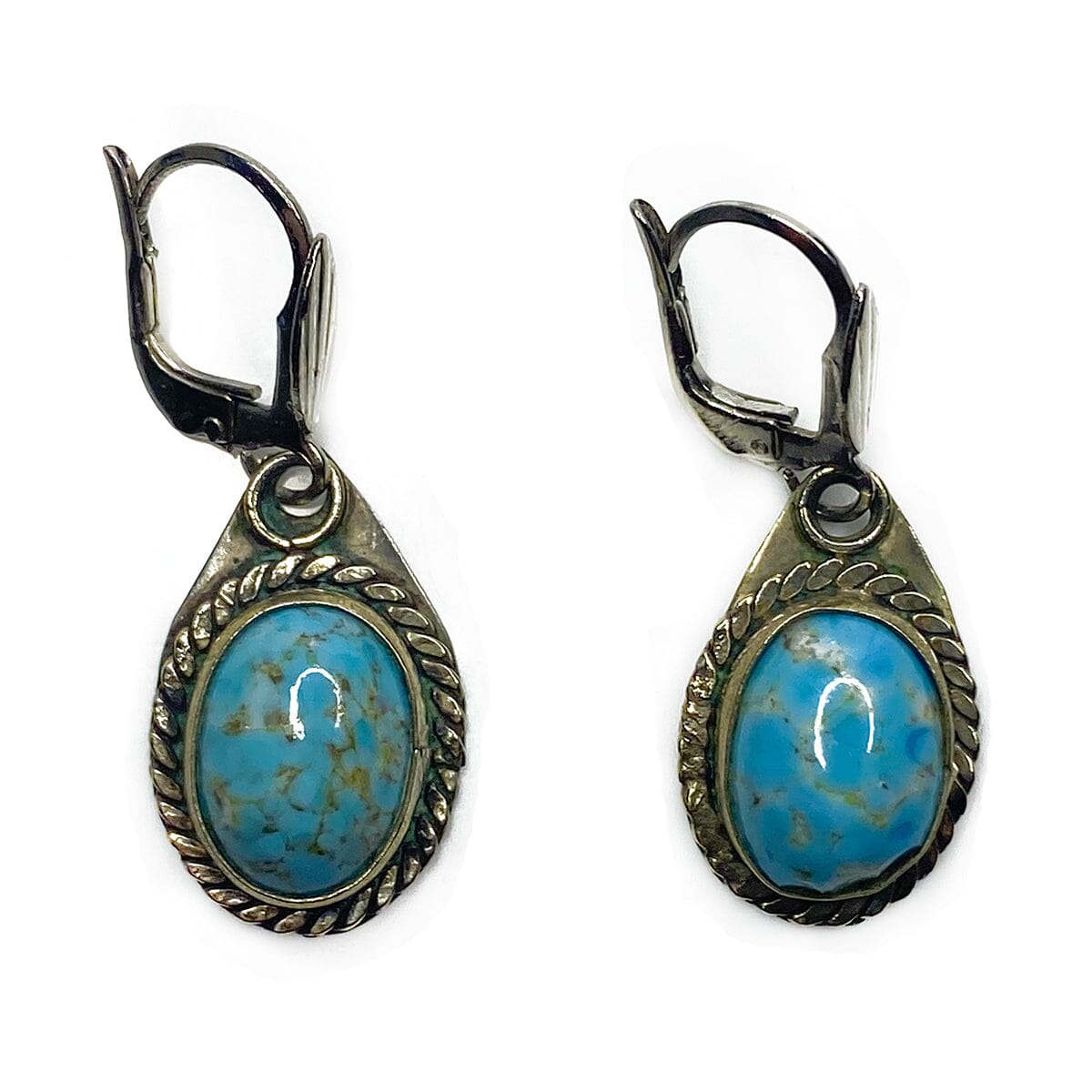 Great Lakes Boutique Handmade Silver &amp; Aqua Terra Jasper Earrings