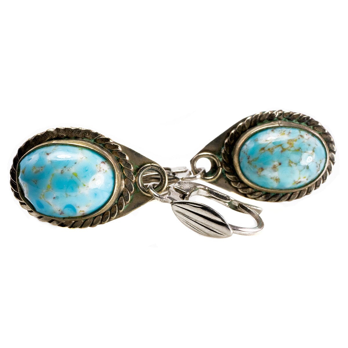 Great Lakes Boutique Handmade Silver &amp; Aqua Terra Jasper Earrings