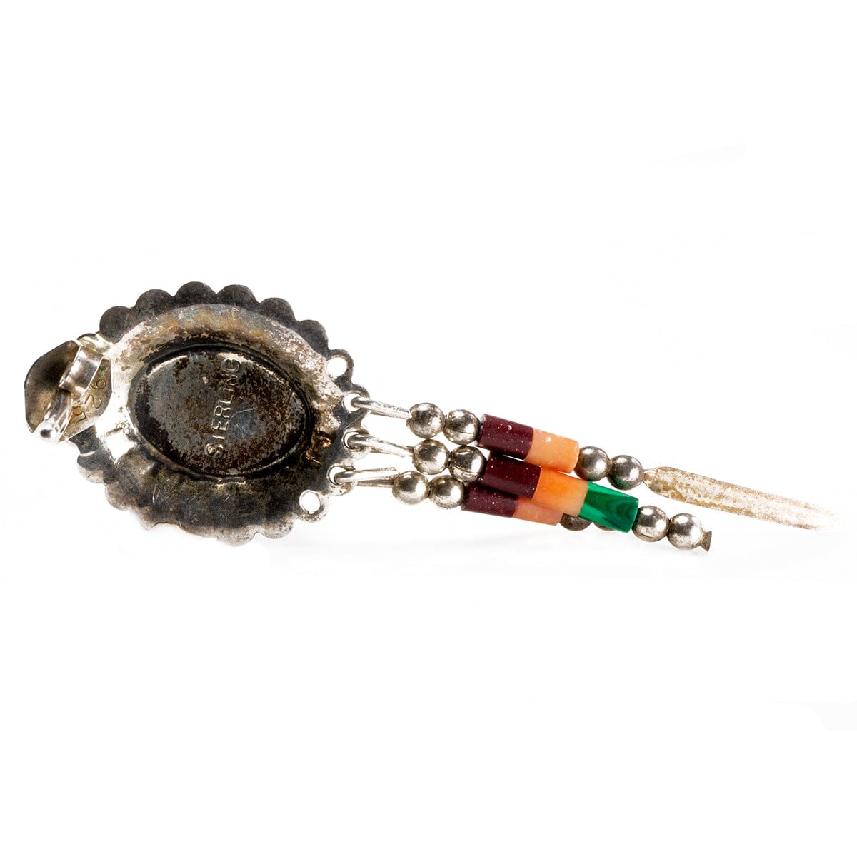 Great Lakes Boutique Handmade Silver Native American Mosaic Earrings