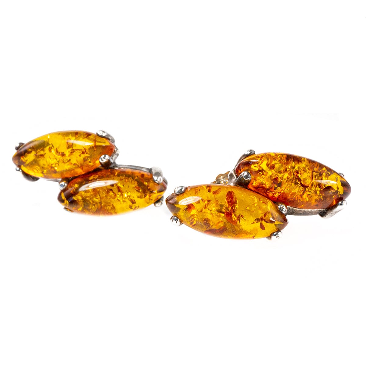 Great Lakes Boutique Silver &amp; Amber Earrings
