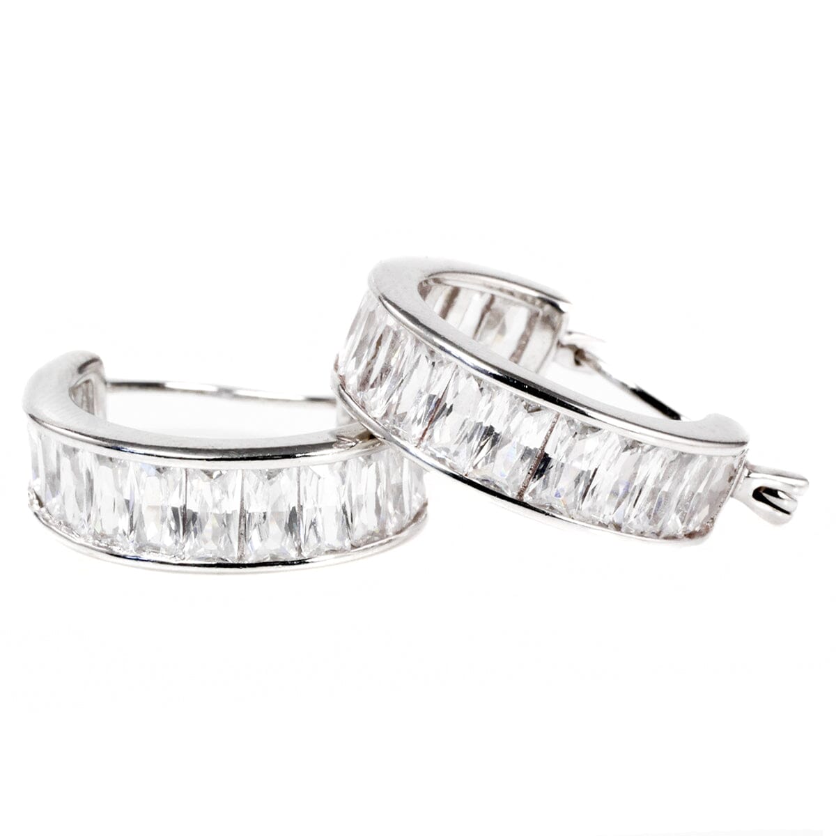 Great Lakes Boutique Silver &amp; Cubic Zirconia Hoop Earrings