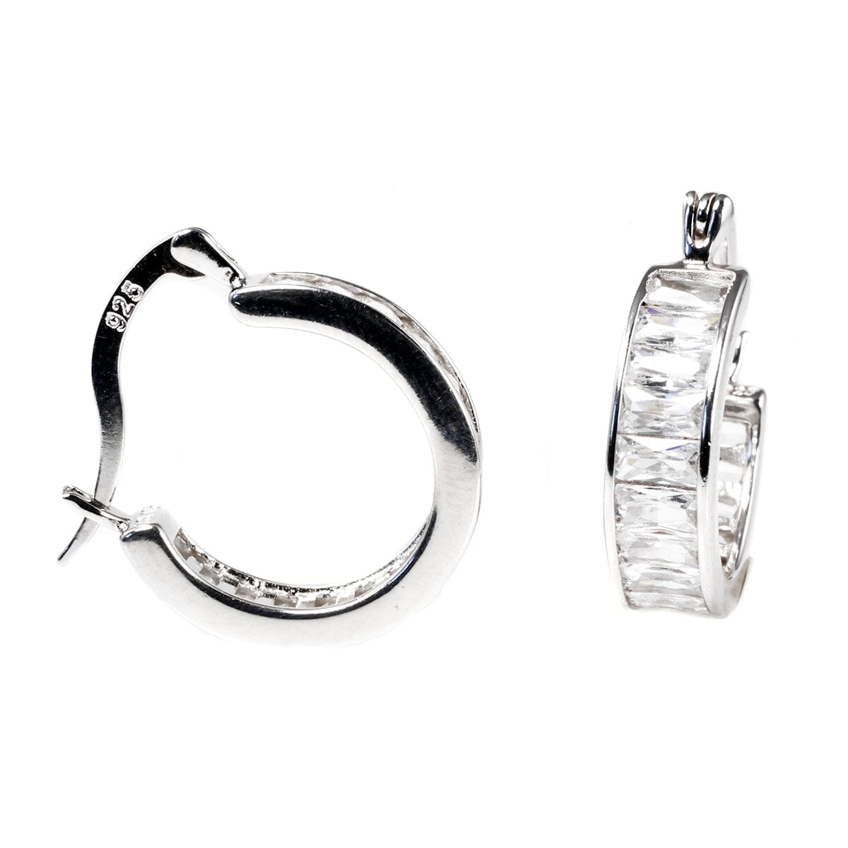 Great Lakes Boutique Silver &amp; Cubic Zirconia Hoop Earrings