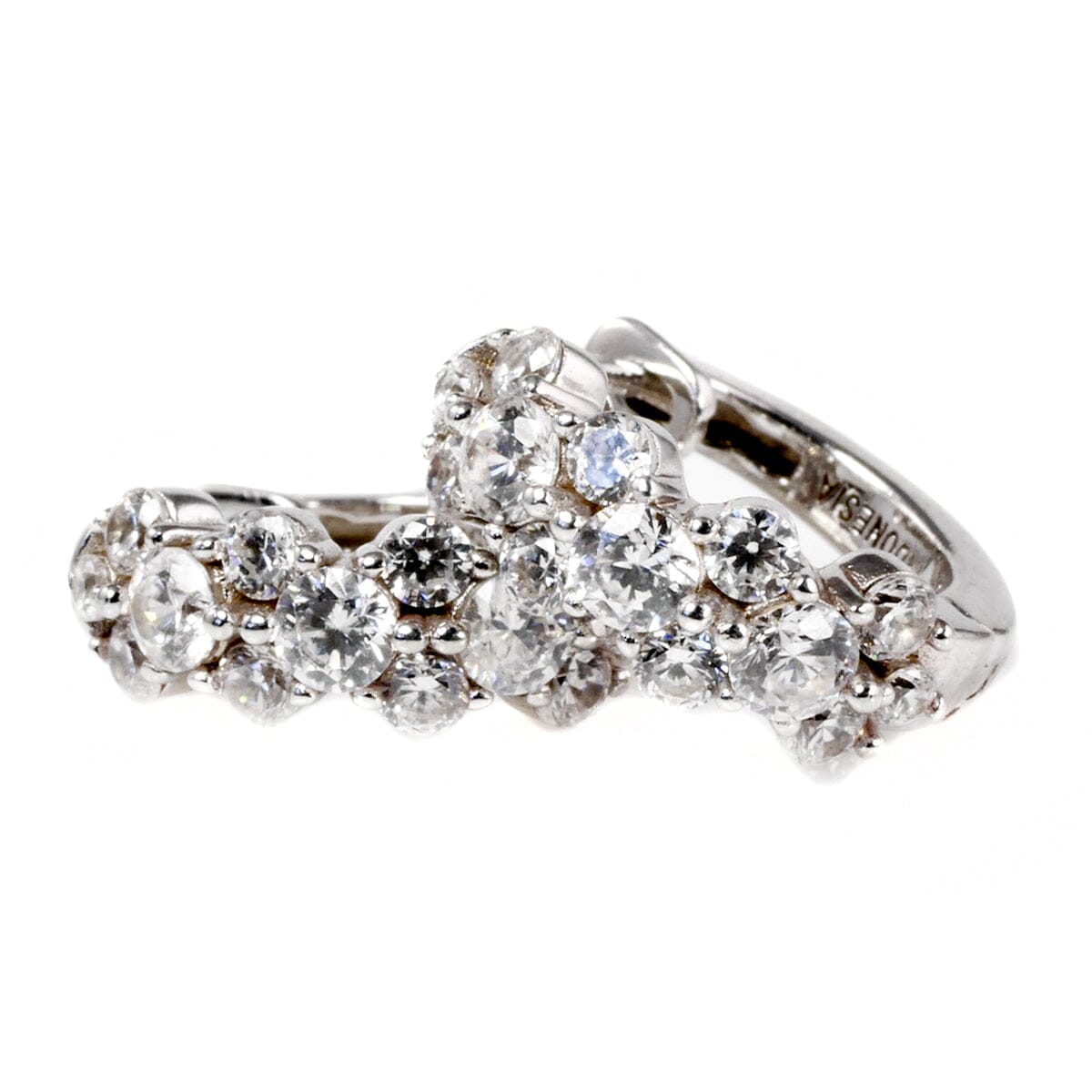Great Lakes Boutique Silver &amp; Cubic Zirconia Hoop Earrings