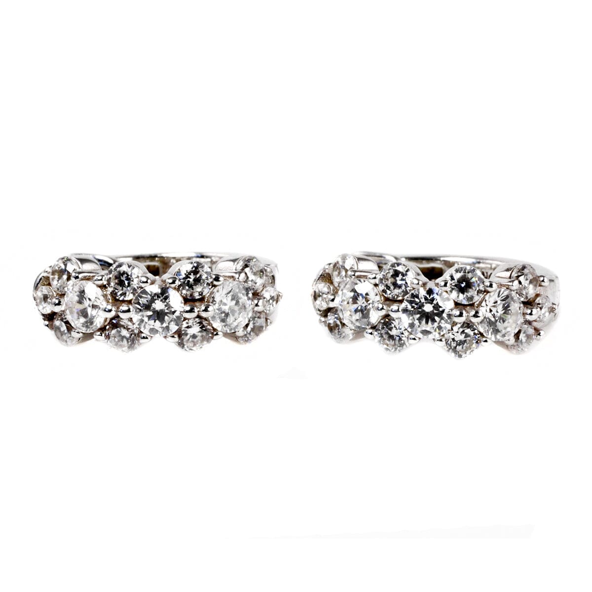 Great Lakes Boutique Silver &amp; Cubic Zirconia Hoop Earrings