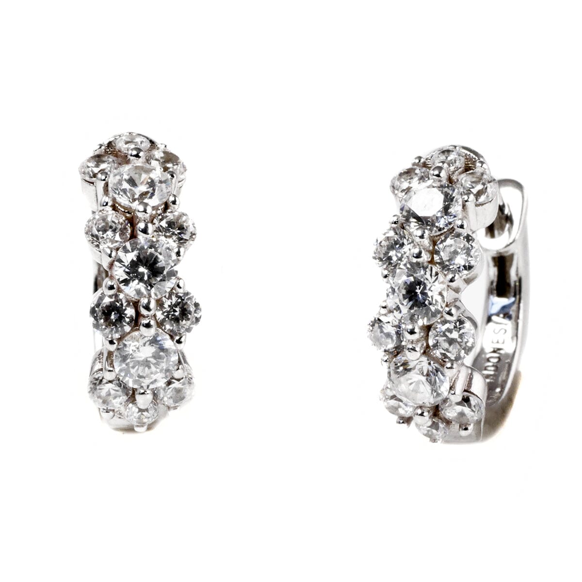 Great Lakes Boutique Silver &amp; Cubic Zirconia Hoop Earrings