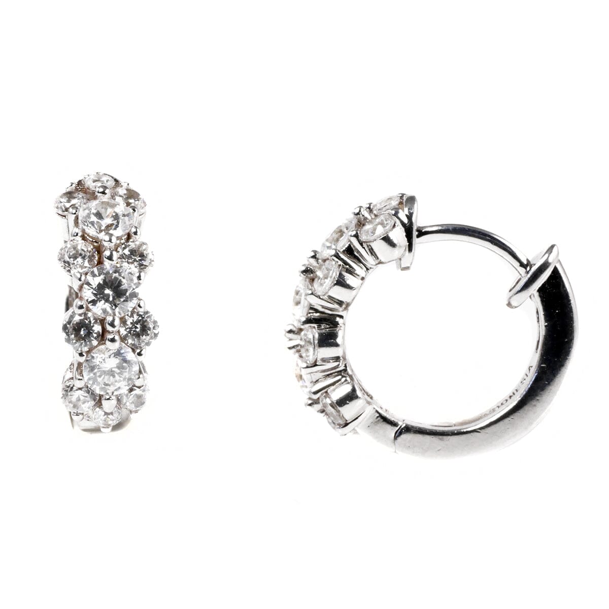 Great Lakes Boutique Silver &amp; Cubic Zirconia Hoop Earrings