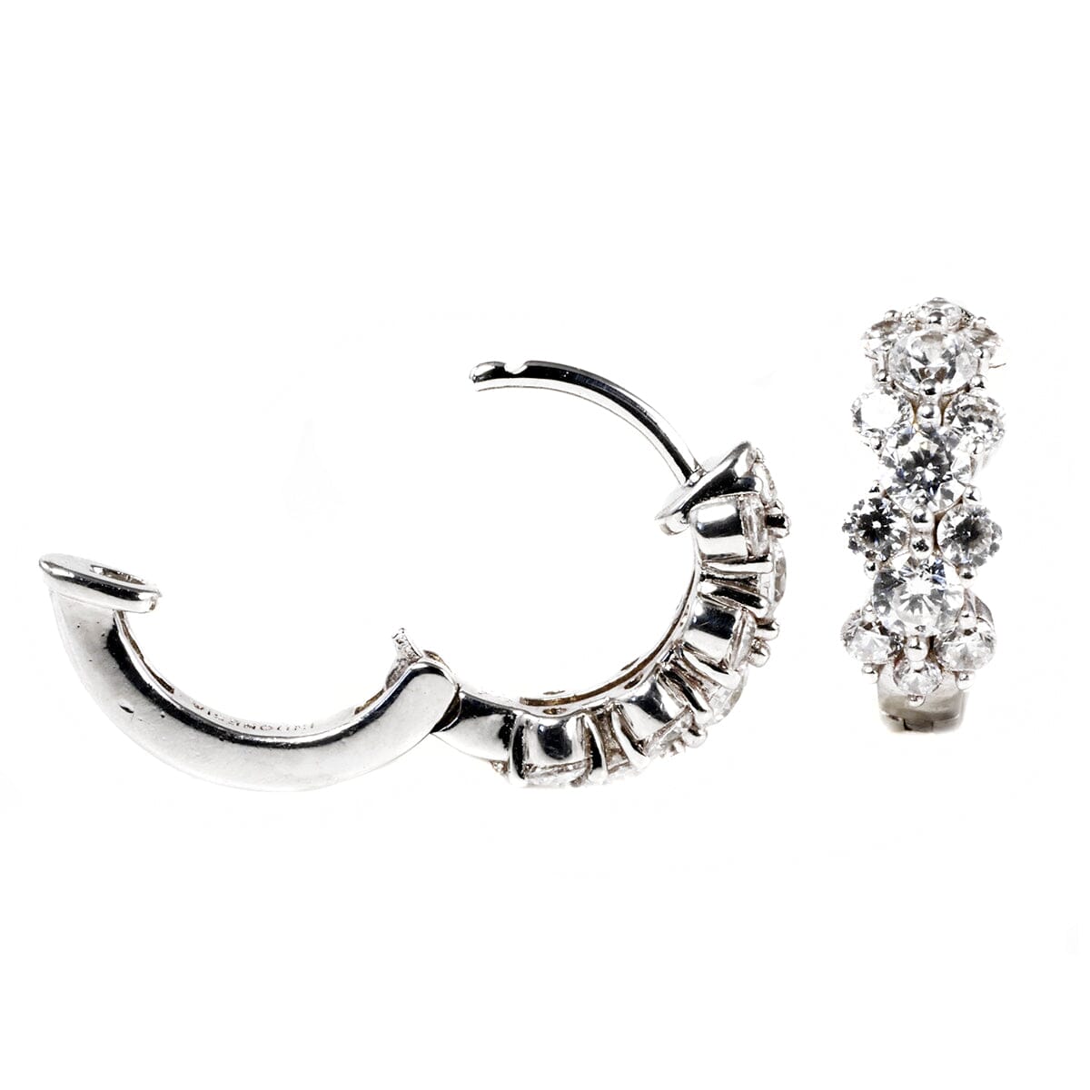 Great Lakes Boutique Silver &amp; Cubic Zirconia Hoop Earrings