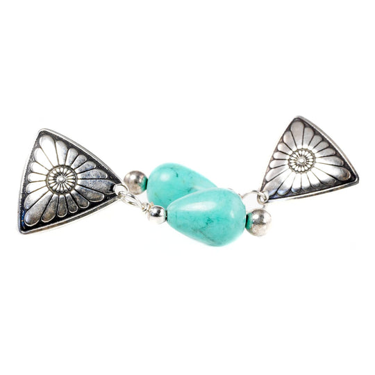 Native American Silver & Turquoise Dangle Earrings