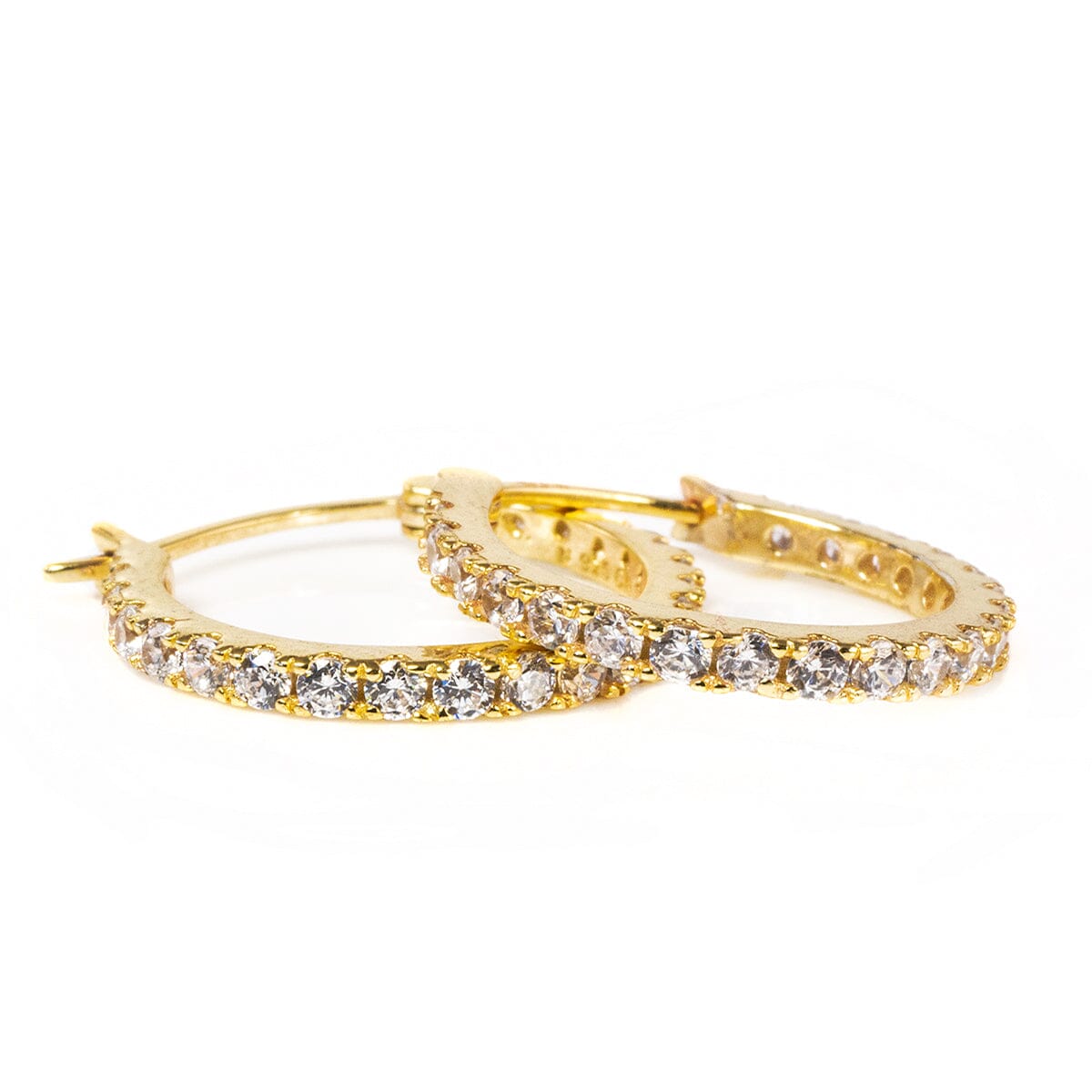 Great Lakes Boutique Gold Plated Cubic Zirconia Hoop Earrings