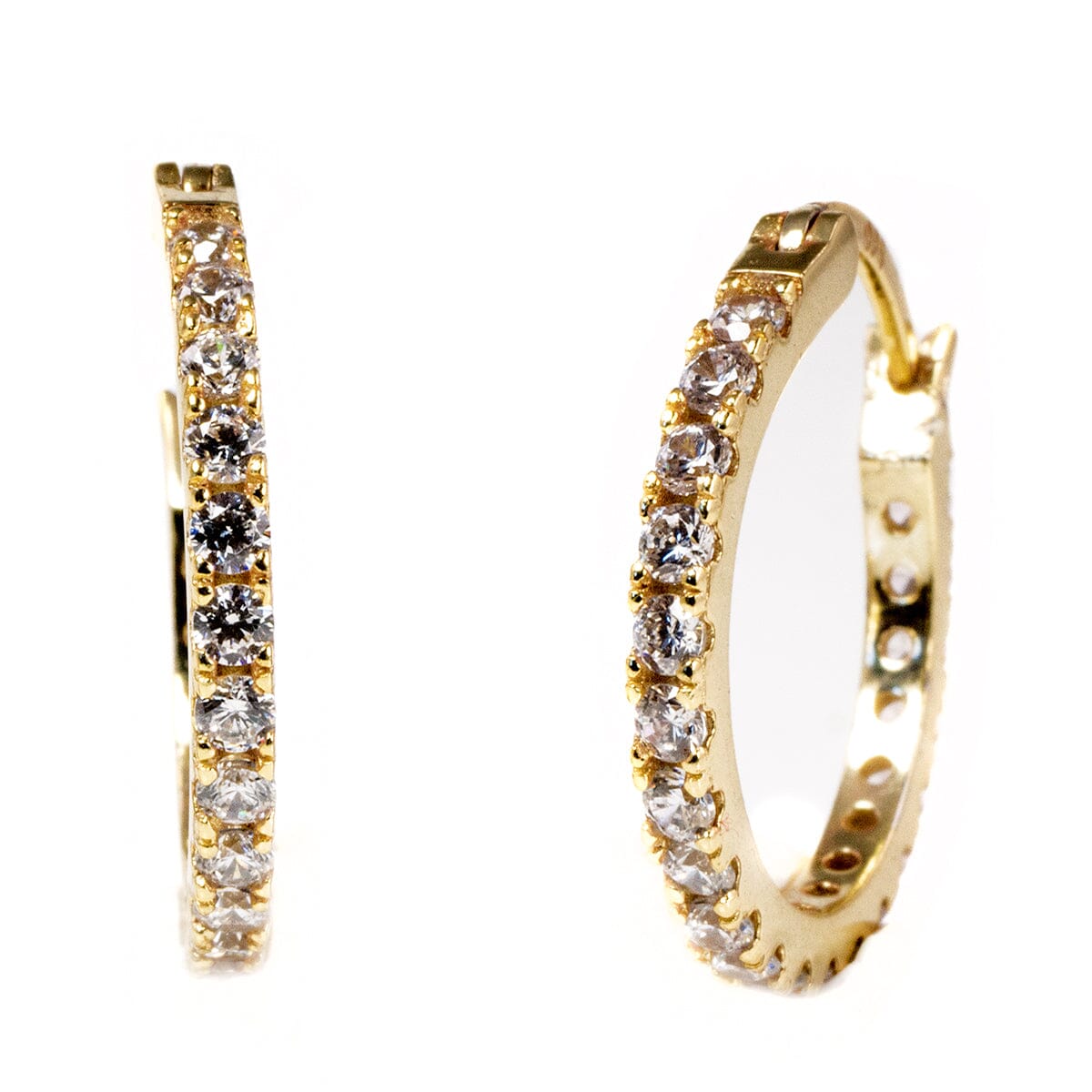 Great Lakes Boutique Gold Plated Cubic Zirconia Hoop Earrings