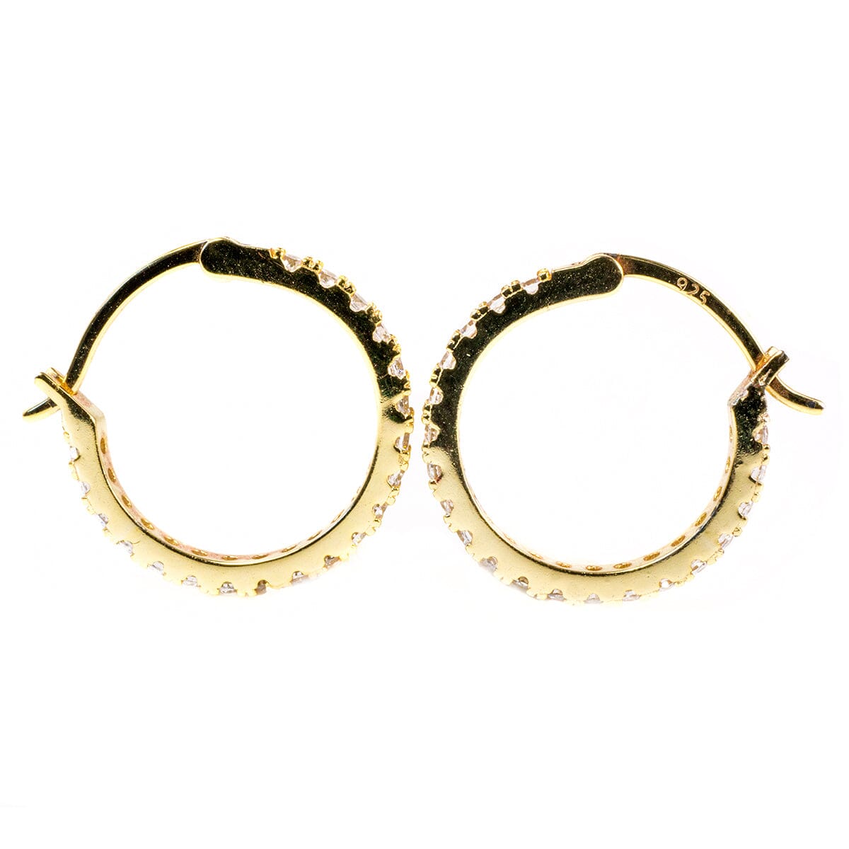 Great Lakes Boutique Gold Plated Cubic Zirconia Hoop Earrings