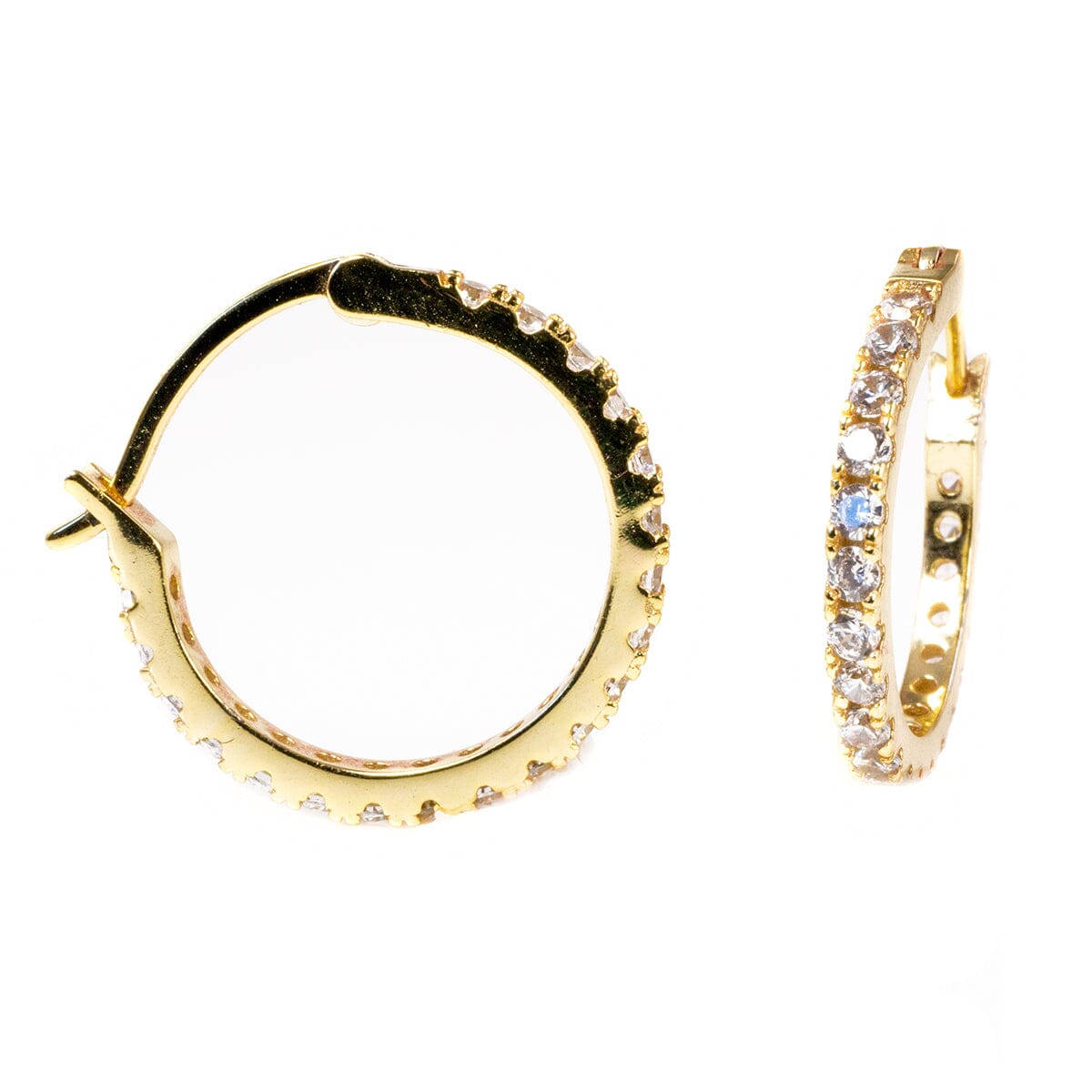 Great Lakes Boutique Gold Plated Cubic Zirconia Hoop Earrings
