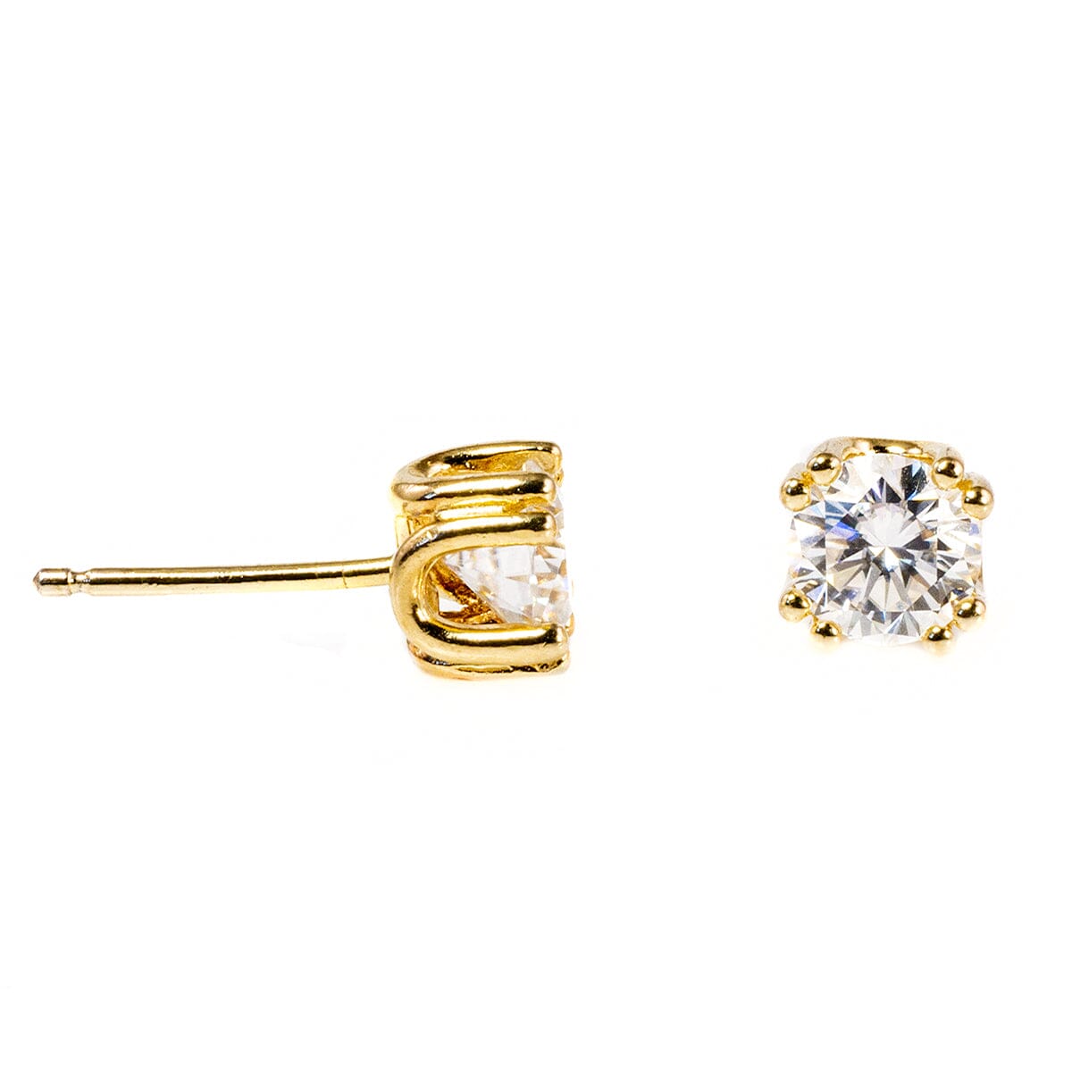 Great Lakes Boutique Gold Plated Cubic Zirconia Stud Earrings