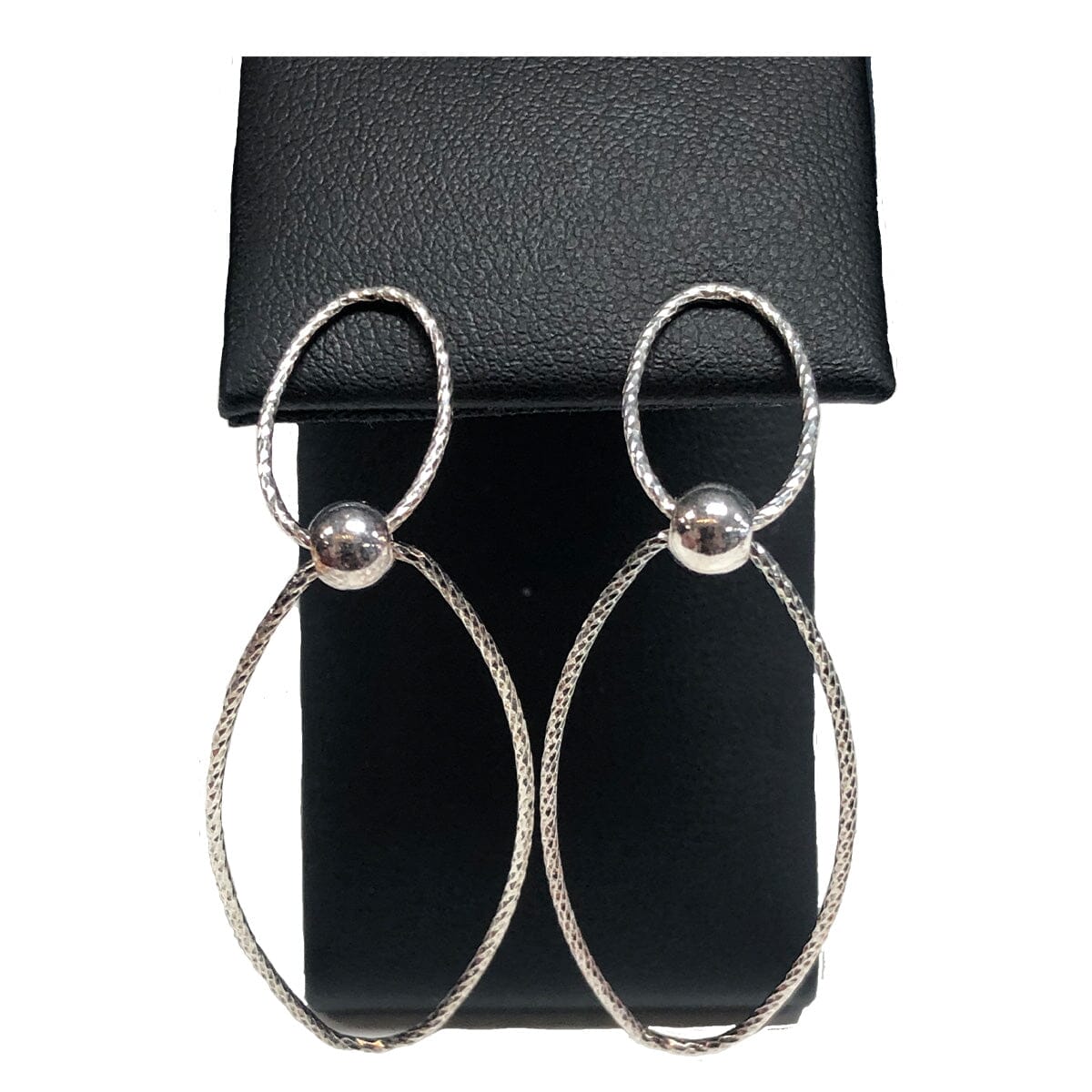 Great Lakes Coin Silver Textured Loop Earrings