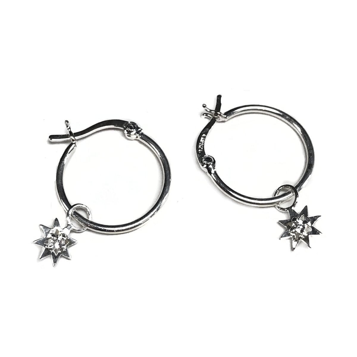 Great Lakes Coin Silver Hoop &amp; Star Earrings