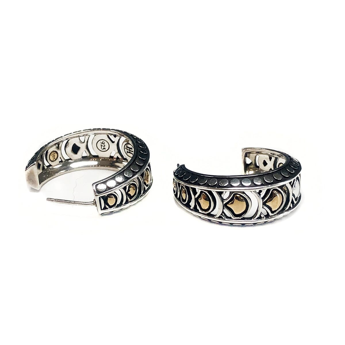 Great Lakes Coin John Hardy Silver &amp; 18 k Naga Hoop Earrings