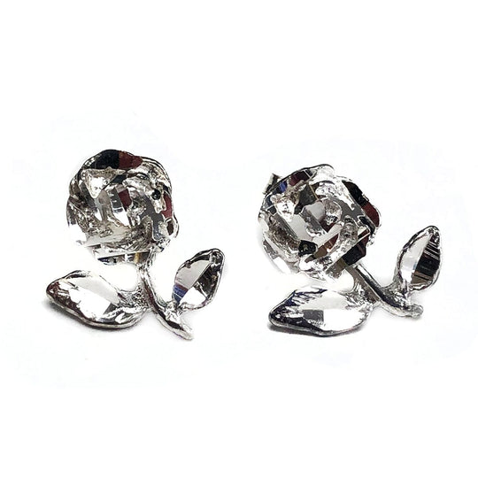 Silver Rose Earrings