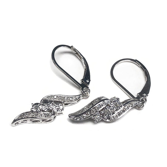 Silver & Diamond Chip Earrings