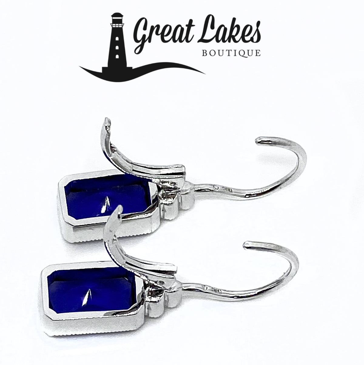 Great Lakes Boutique Silver &amp; Blue Cubic Zirconia Earrings