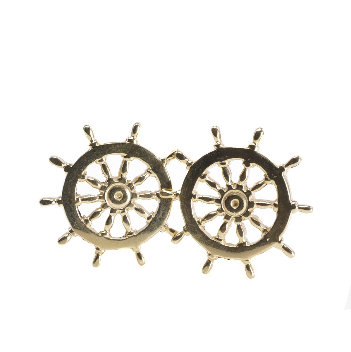 Great Lakes Boutique 14 k Yellow Gold Ship Wheel Earrings