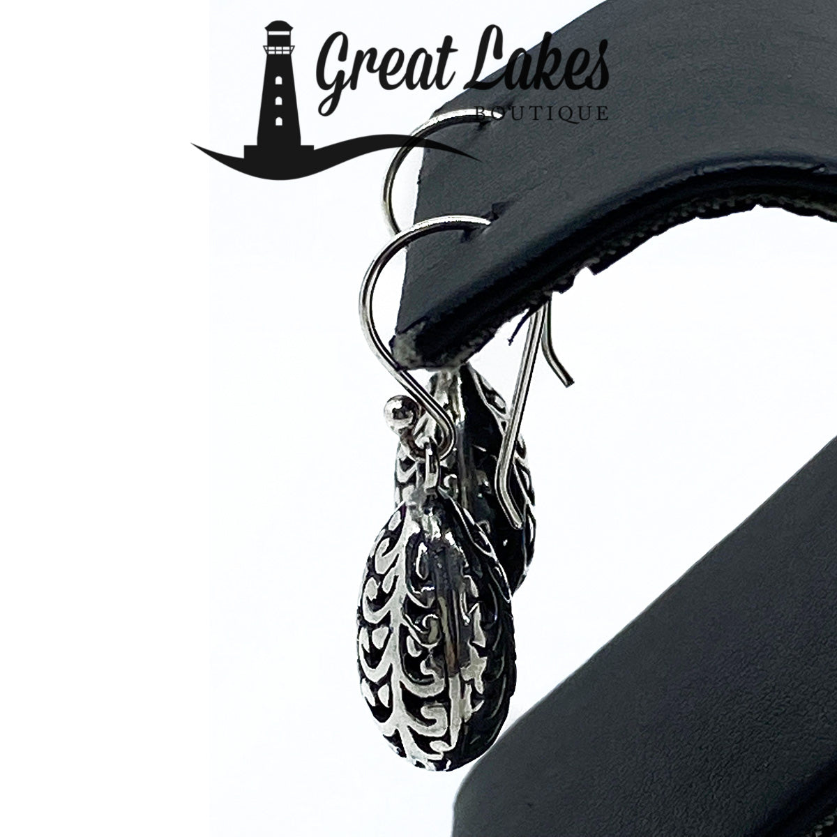 Great Lakes Boutique Silver Filigree Dangle Earrings