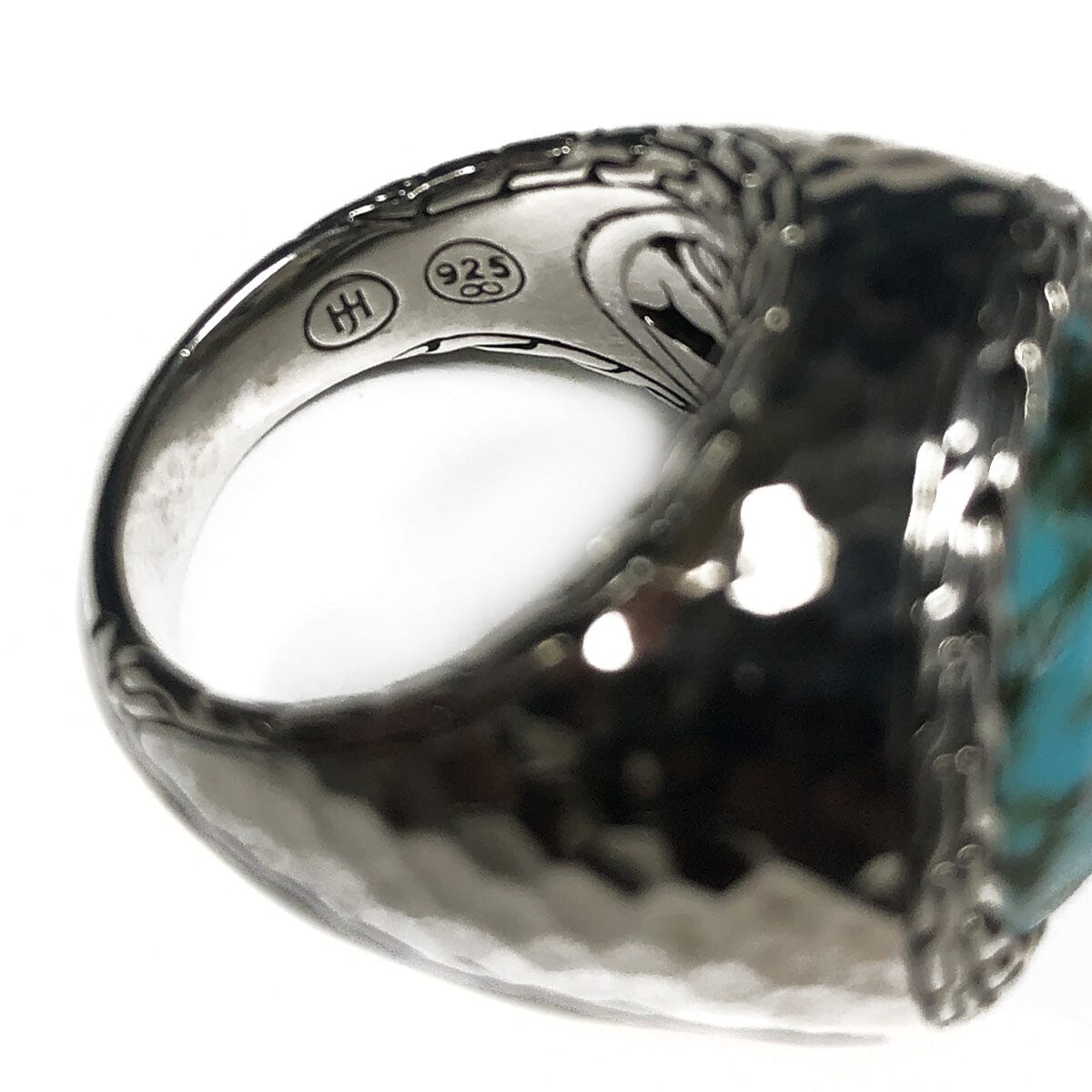 Great Lakes Coin John Hardy Pauli Silver &amp; Turquoise Hammered Signet Ring