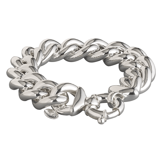 Lola Large Silver Curb Link Bracelet